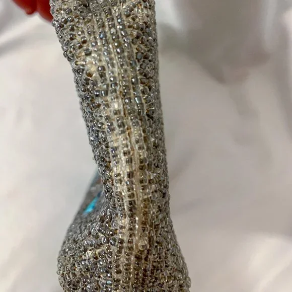 🤩 Vintage 50’s Embroidered French Glass & Steel Cut Beaded Handbag - Picture 9 of 10